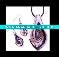 Wholesale Lampwork Glass Necklace and Earrings Set