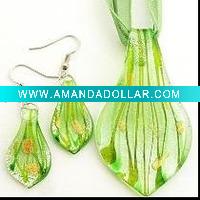 Wholesale Lampwork Glass Necklace and Earrings Set