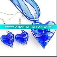 Wholesale Lampwork Glass Necklace and Earrings Set