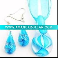 Wholesale Murano Glass Pendant Earrings Set