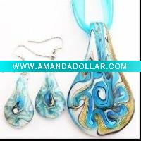 Wholesale Murano Glass Pendant Earrings Set