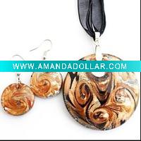 Wholesale Lampwork Glass Necklace and Earrings Set