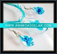Wholesale hottest inner flower murano glass jewelry set