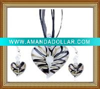 Wholesale fashion glass jewelry set