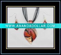 Wholesale hottest design morano glass jewelry set