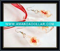 Wholesale hottest inner flower murano glass jewelry set