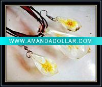 Wholesale hottest inner flower murano glass jewelry set