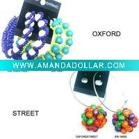 wood beaded earring