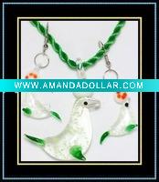 Wholesale hottest murano necklace and earrings set