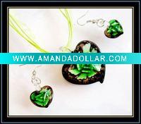 Wholesale hottest murano necklace and earrings set