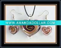 Wholesale hottest murano necklace and earrings set