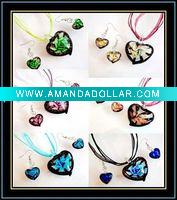 Wholesale hottest murano necklace and earrings set
