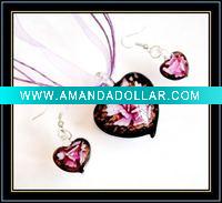 Wholesale hottest murano necklace and earrings set