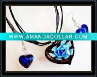 hottest murano necklace and earrings set