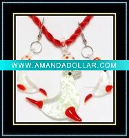 Wholesale hottest murano necklace and earrings set