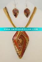 Wholesale hottest design morano glass jewelry set