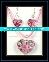 Wholesale hottest murano necklace and earrings set