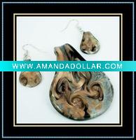 Wholesale fashion lampwork glass jewelry set