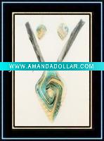 Wholesale leaf shape murano glass jewelry set