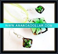 Wholesale hottest murano necklace and earrings set