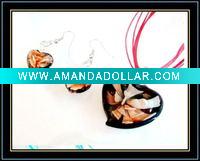 Wholesale hottest murano necklace and earrings set