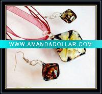 Wholesale hottest murano necklace and earrings set