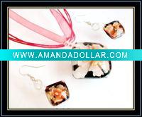 Wholesale hottest murano necklace and earrings set