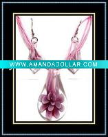 Wholesale hottest murano necklace and earrings set