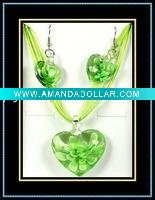 Wholesale hottest murano necklace and earrings set