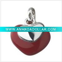 Wholesale Peach heart charms for charm braclet and kids jewelry and promotion gift 1193