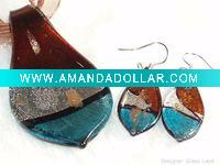 Wholesale fashion murano glass earrings and necklace sets