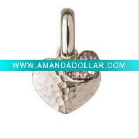 Wholesale Peach heart charms for charm braclet and kids jewelry and promotion gift 1192