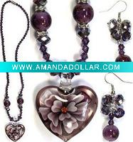 Wholesale murano glass jewelry set