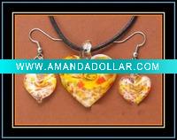 Wholesale hottest murano necklace and earrings set