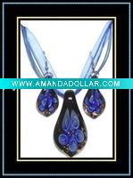 Wholesale hottest murano necklace and earrings set