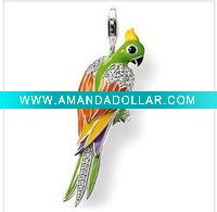 Wholesale parrot charms for charm braclet and kids jewelry and promotion gift 1074