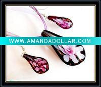 Wholesale hottest murano necklace and earrings set
