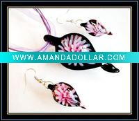 Wholesale hottest murano necklace and earrings set