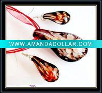 Wholesale hottest murano necklace and earrings set
