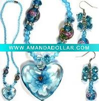 Wholesale murano glass jewelry set