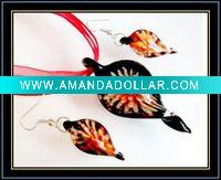 Wholesale hottest murano necklace and earrings set
