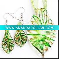 Wholesale Murano Glass Pendant and Earrings Set