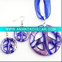 Wholesale Lampwork Glass Necklace and Earrings Set