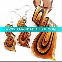 Wholesale Lampwork Glass Necklace and Earrings Set