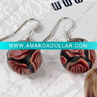 Wholesale clay earring, round, fashion earring,