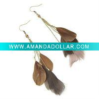 Wholesale feather earrings & wholesale long feather earrings