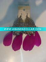 Wholesale feather earrings & wholesale long feather earrings
