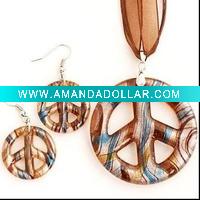 Wholesale Lampwork Glass Necklace and Earrings Set