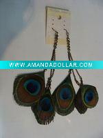 Wholesale feather earrings & wholesale long feather earrings