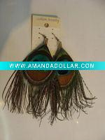 Wholesale feather earrings & wholesale long feather earrings